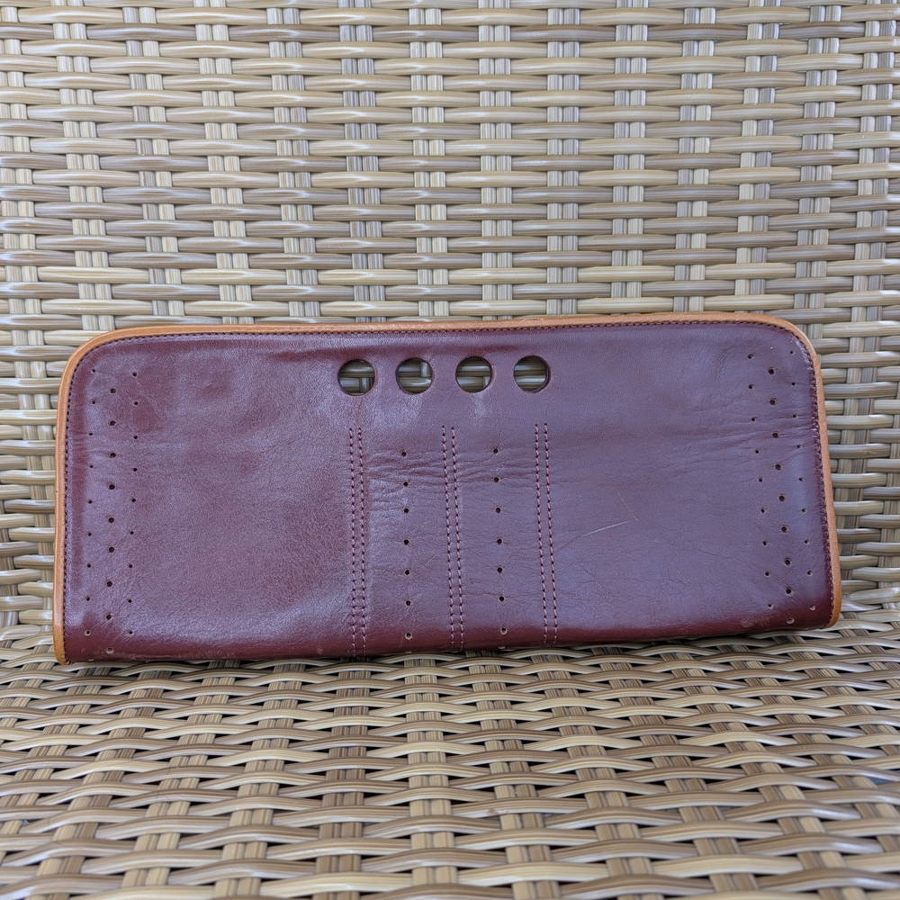 Banana Republic Four Finger Brown Leather Grip Clutch Bag Unique Vintage
